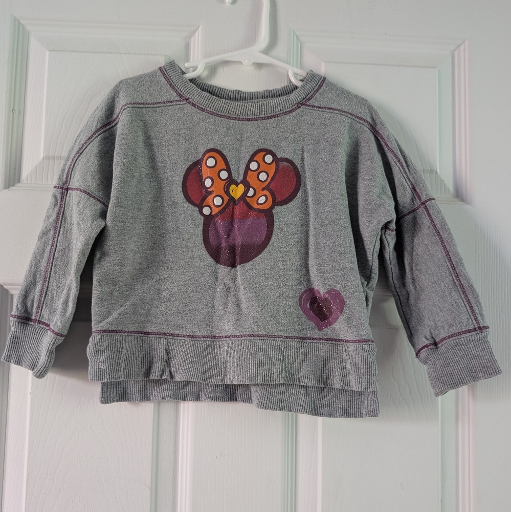 Disney Gray and Purple Sweatshirts with Minnie Mouse Design